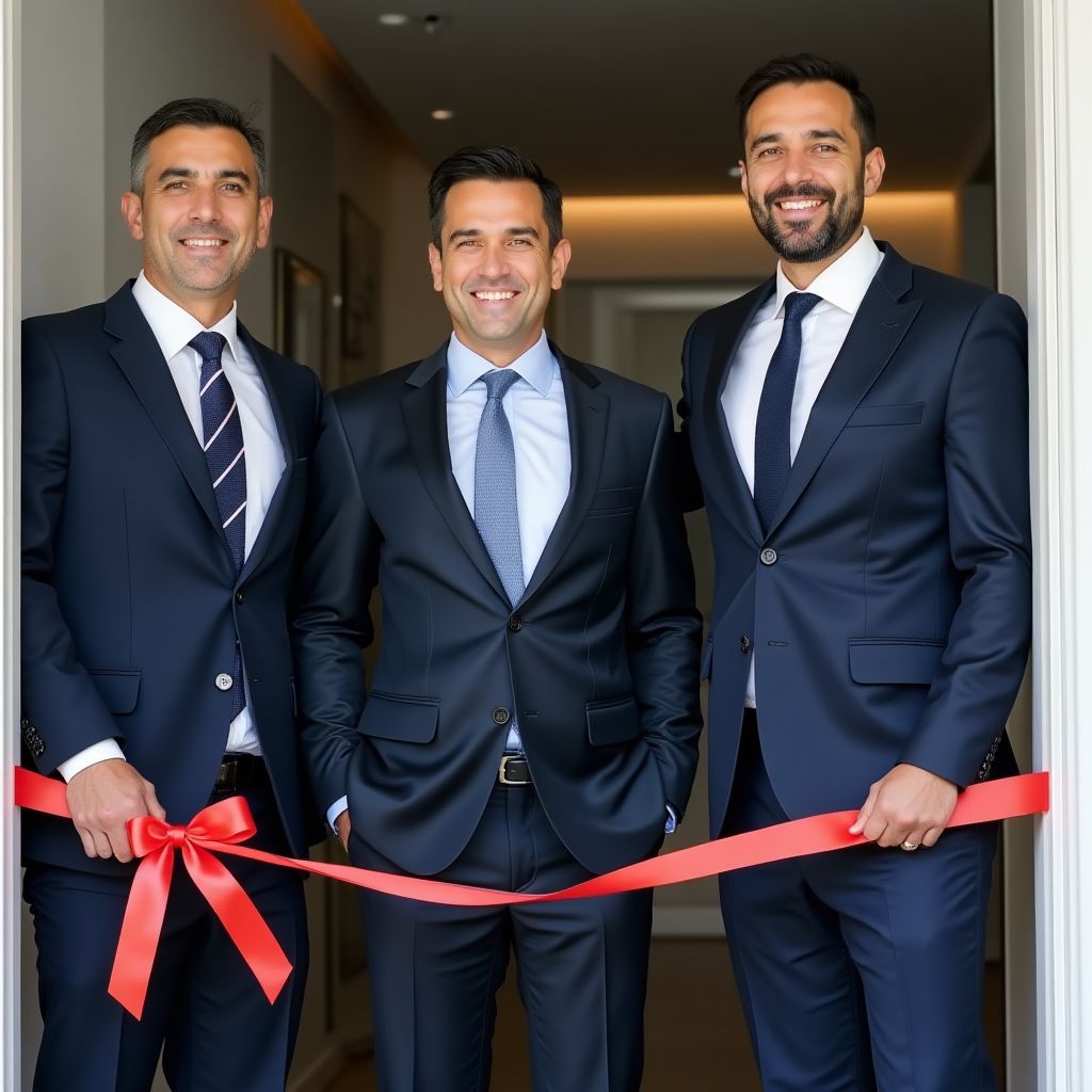 Fundadores de FinConsult Argentina en la inauguración de la primera sede