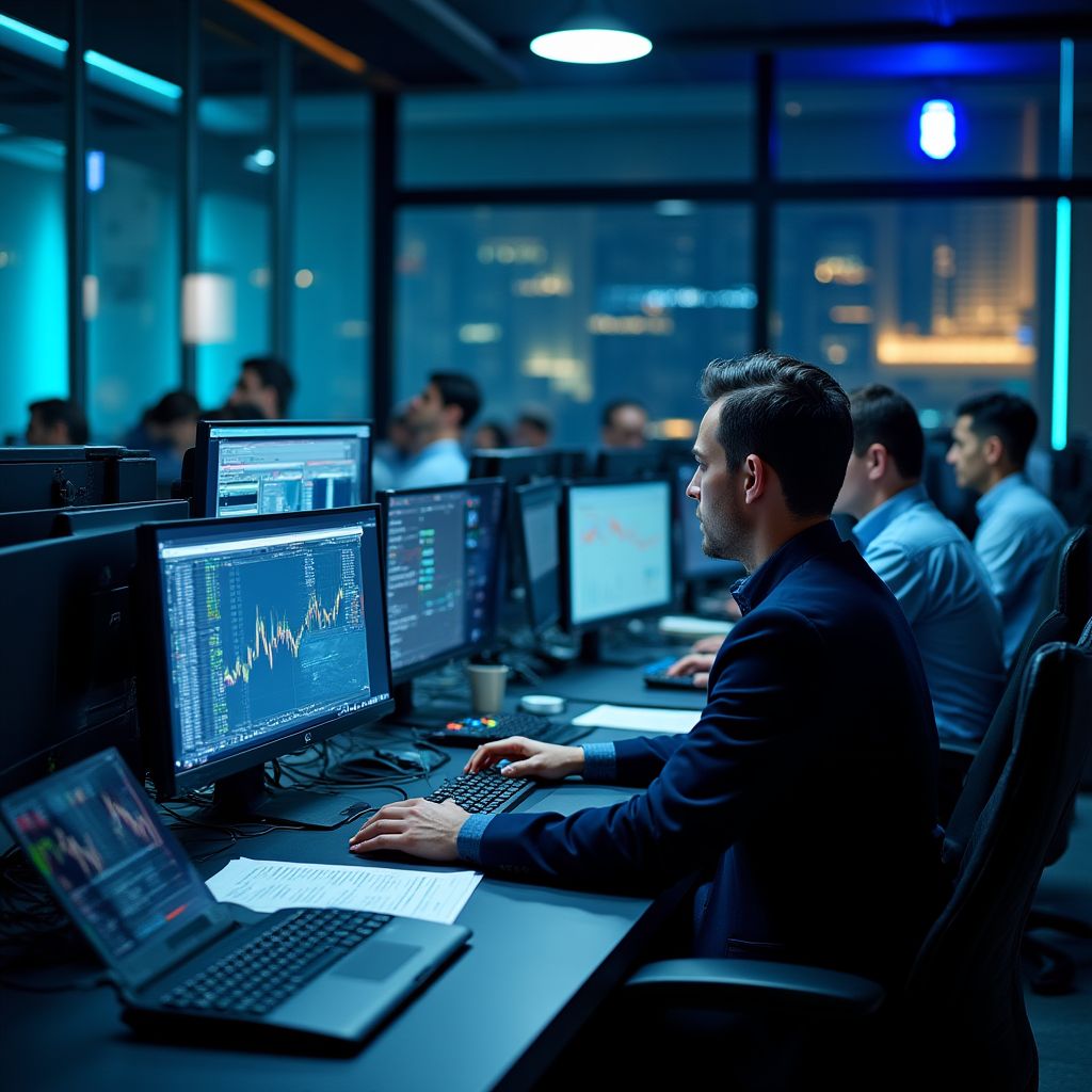 Estudiantes en sesión práctica de simulación de mercado